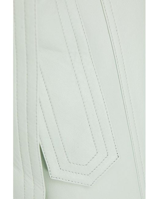 Zimmermann Blue Ruffled Leather Culottes
