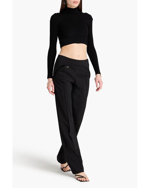 Jacquemus Black Draio Wool-blend Twill Straight-leg Pants