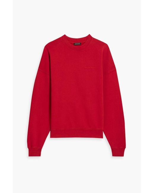 Anine Bing Miles Embroidered Cotton-Fleece Sweatshirt