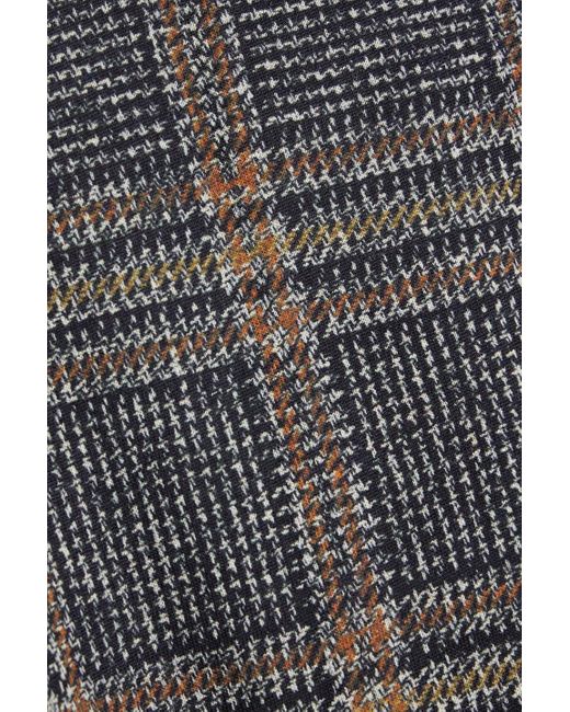 Rag & Bone Gray Shaw Checked Cotton And Modal-blend Jersey Turtleneck Top