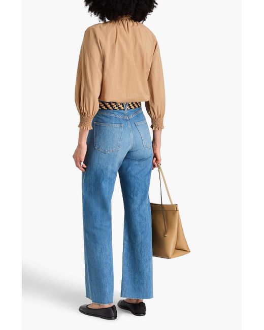 Veronica Beard Blue Taylor hoch sitzende jeans mit weitem bein