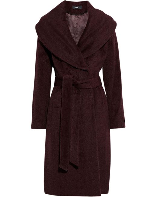burgundy wrap coat
