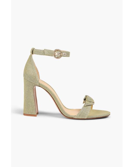 Alexandre Birman White Clarita Knotted Lamé Sandals
