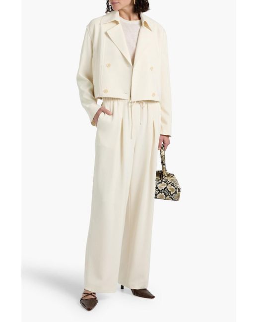 Theory Natural Cropped Crepe Trench Coat