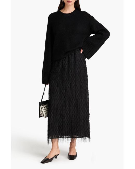 By Malene Birger Black Palome Fil Coupé Voile Maxi Skirt