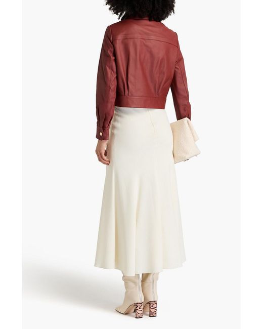 Zimmermann Red Cropped Leather Jacket