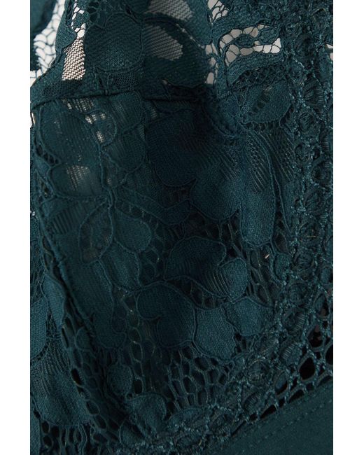 Else Blue Petunia Stretch-mesh And Corded Lace Underwired Bra