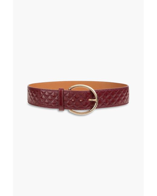 Sandro Red Quilted Leather Belt