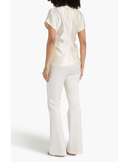 Loulou de Saison White Pero Linen And Silk-blend Top