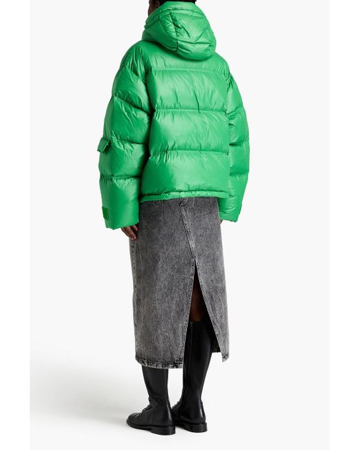 Holzweiler Green Quilted Shell Hooded Jacket