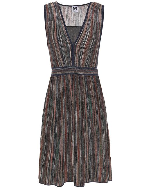 Missoni Gray Metallic Crochet-knit Dress