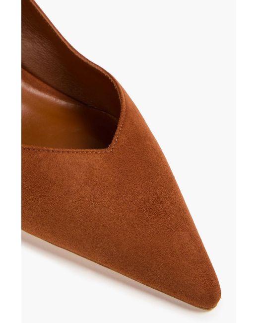 Stuart Weitzman White Eva 35 Suede Pumps
