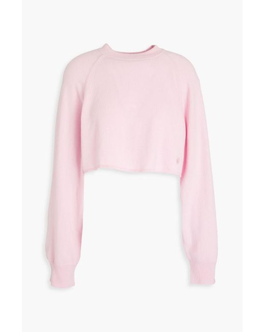Loulou Studio Pink Bocas Cropped Cashmere Sweater
