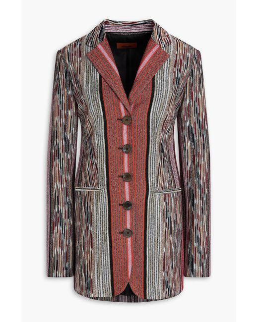 Missoni Multicolor Metallic Space-dyed Crochet-knit Blazer