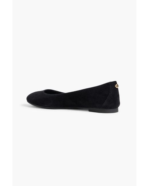 Stuart Weitzman Black Gabby Suede Ballet Flats