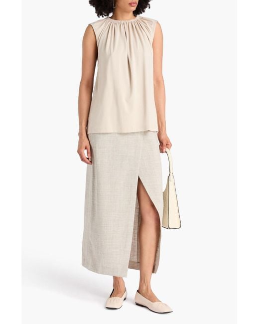 Totême  Natural Gathered Stretch-jersey Top