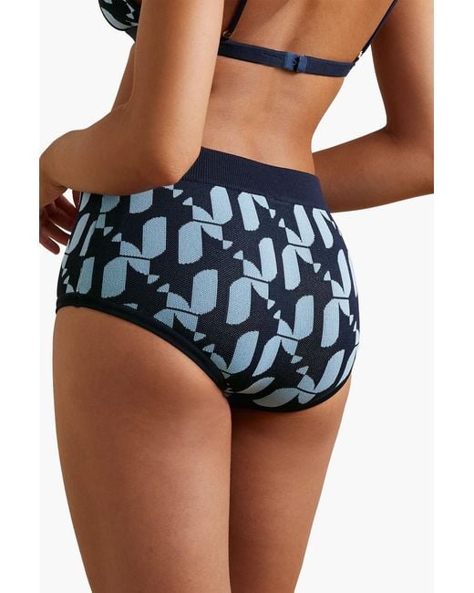 Dodo Bar Or Blue Jacquard-knit High-rise Briefs