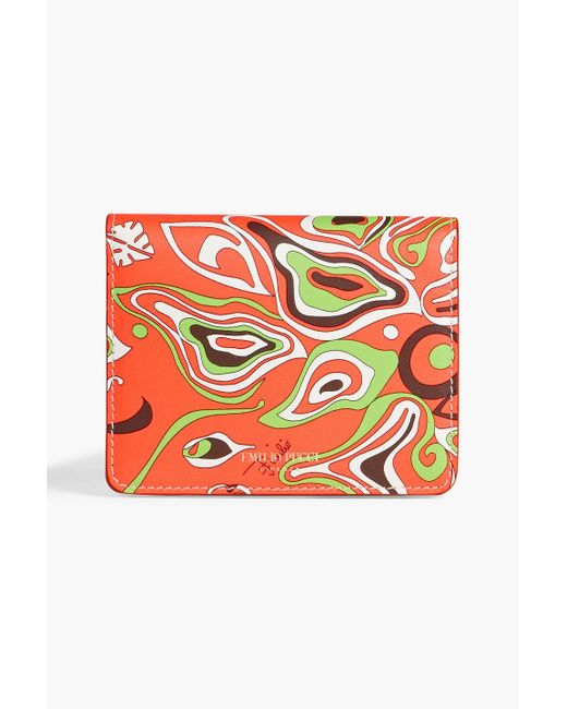 Emilio Pucci Red Printed Leather Wallet