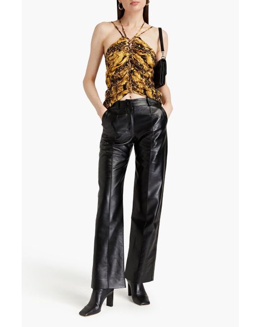 Matériel Metallic Cropped oberteil aus jacquard mit schlangenprint