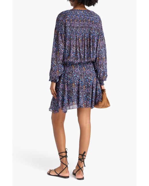 Isabel Marant Blue Minikleid "noanne" aus georgette mit floralem print