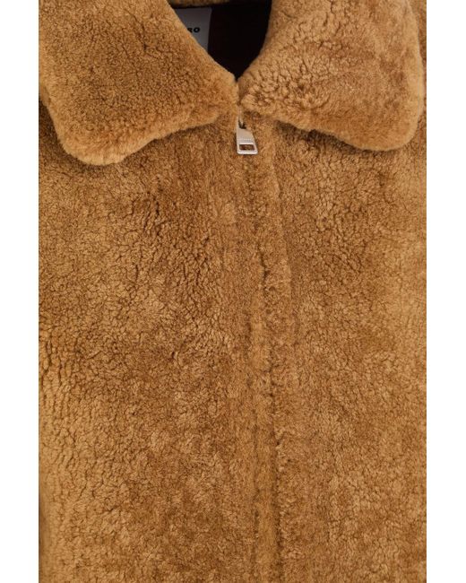 Sandro Brown Shearling Jacket for men