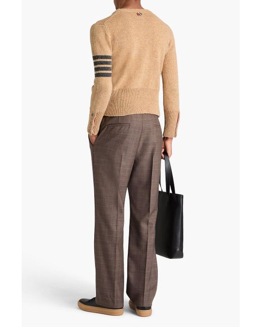 Thom Browne Natural Striped Mélange Wool Sweater for men