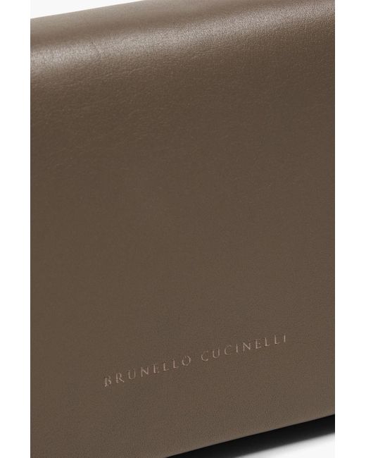 Brunello Cucinelli Brown Leather Clutch