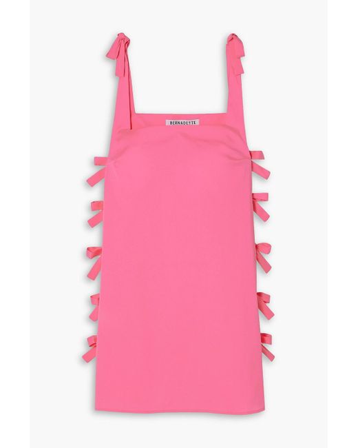 BERNADETTE Pink Lisa Bow-embellished Taffeta Mini Dress