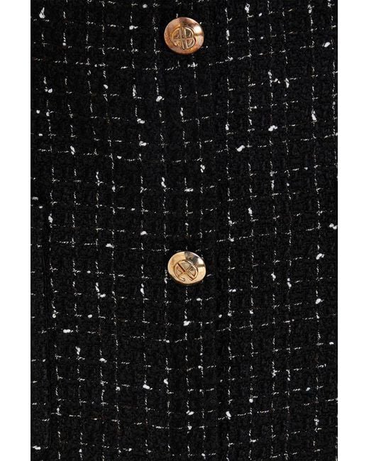 Anine Bing Black Mateo Metallic Bouclé-Tweed Mini Skirt
