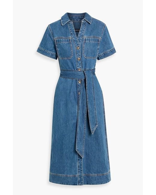 Veronica Beard Blue Tabby Denim Midi Shirt Dress