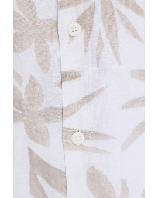 Onia White Jack Printed Linen-blend Shirt for men
