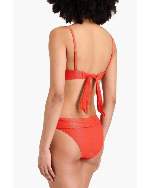 Heidi Klein Red Tief sitzendes bikini-höschen mit metallic-effekt
