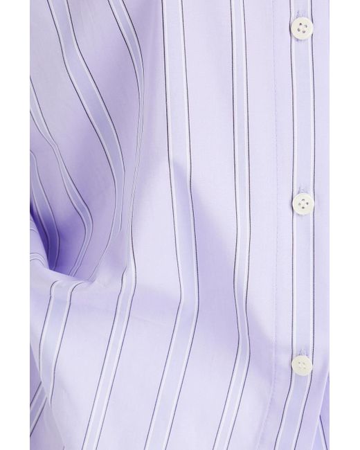 Victoria Beckham Purple Striped Cotton-poplin Shirt
