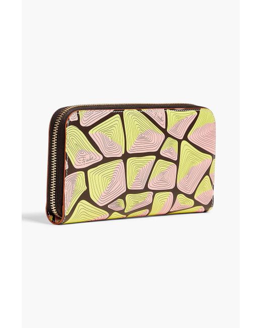 Emilio Pucci White Printed Leather Wallet