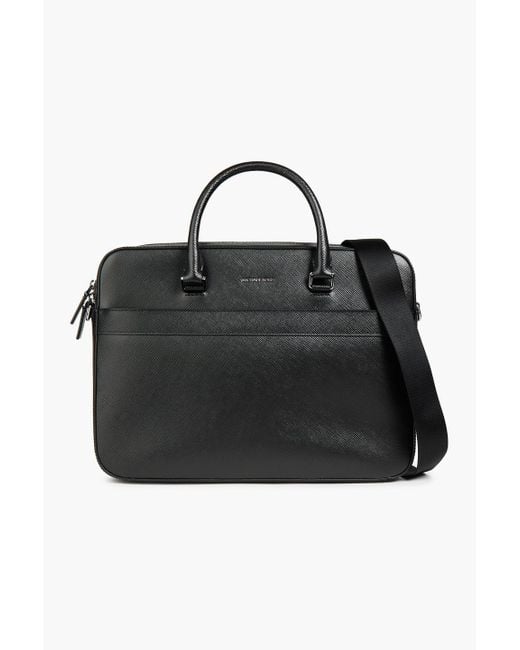 Michael Kors Black Harrison Textured-leather Briefcase for men