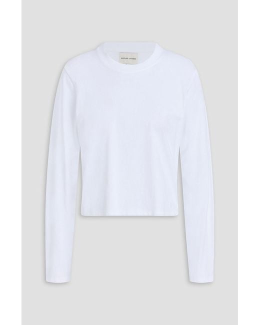 Loulou de Saison Natural Masal Cropped Pima Cotton-jersey Top