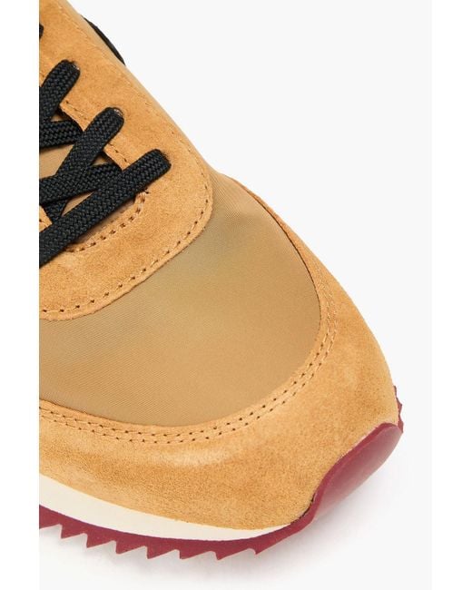 Rag & Bone Brown Retro Runner Suede, Leather And Mesh Sneakers