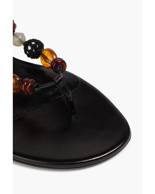 Magda Butrym Black Embellished Leather Sandals