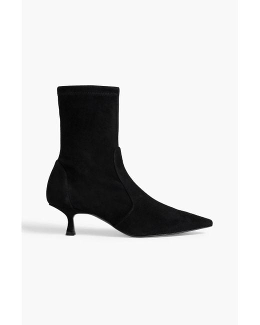 Stuart Weitzman Black Ankle boots "naomi" aus veloursleder