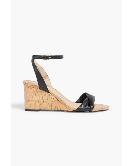 Stuart Weitzman Everly 75 Leather Wedge Sandals in White Lyst UK