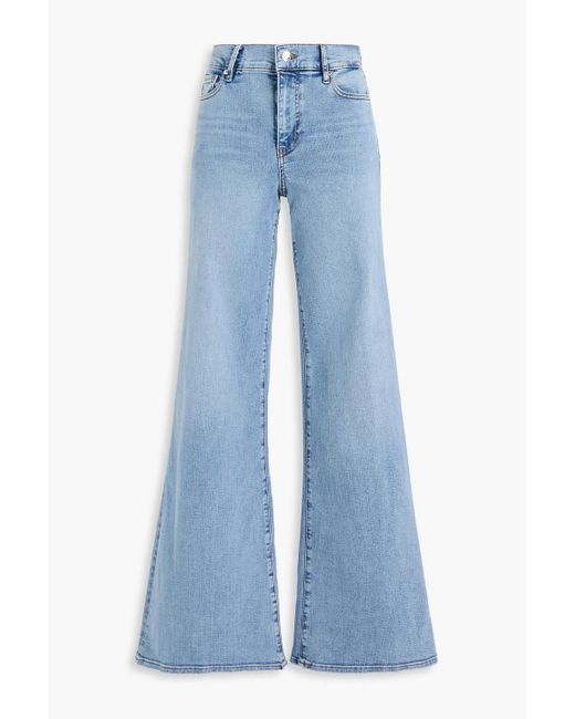 FRAME Blue Le Palazzo High-Rise Wide-Leg Jeans