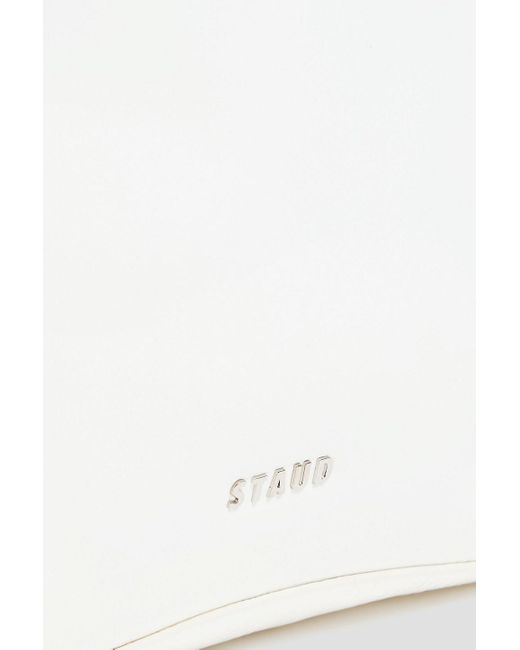 Staud White Lisbett Patent-Leather Shoulder Bag