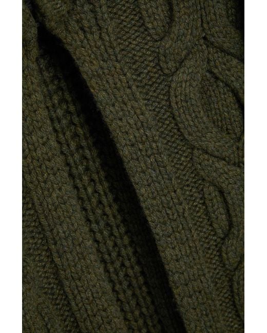 Khaite Green Cable-knit Cashmere Cardigan