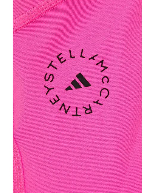 Adidas By Stella McCartney Pink Logo-print Stretch-jersey Tank