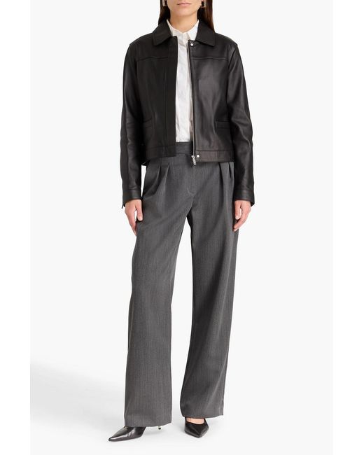 Loulou de Saison Black Ascot Leather Jacket