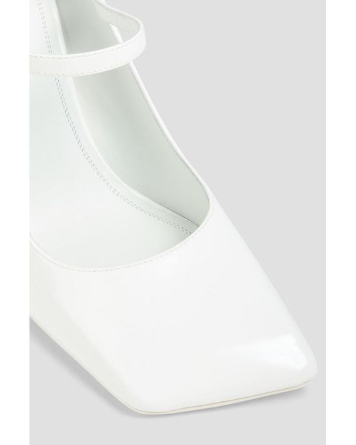 AMINA MUADDI White Charlotte Patent-leather Mary Jane Pumps