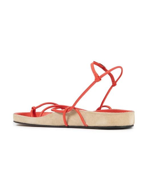 Isabel Marant Red Enador Leather Sandals