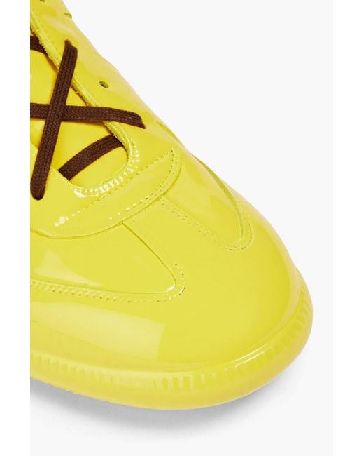 Maison Margiela Yellow Replica Faux Patent-leather Sneakers for men