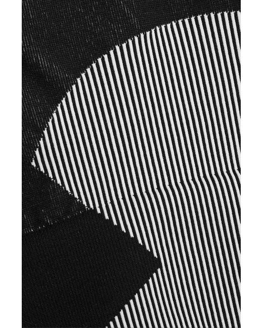 Adidas By Stella McCartney Black Cropped Printed Stretch-jersey Top