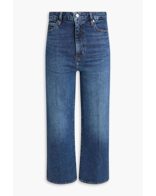 FRAME Blue The Wide High-Rise Wide-Leg Jeans